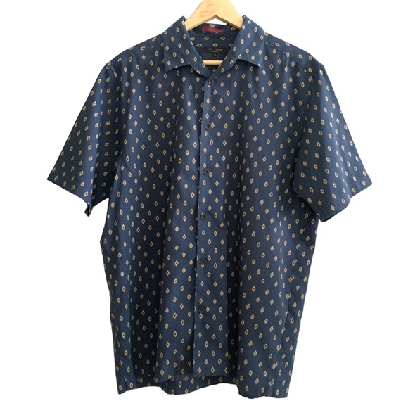 Ted Baker Diamond Geo Print Shirt, Size 5 - Picture 3 of 16